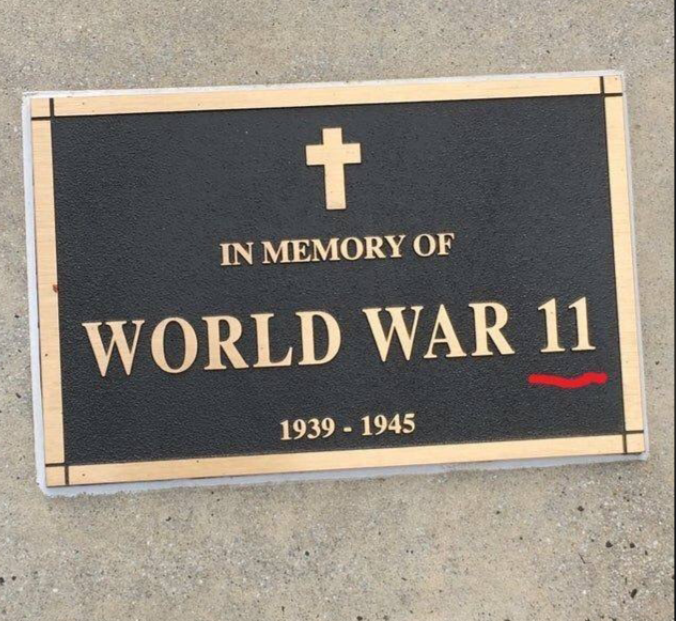 sign - t In Memory Of World War 11 19391945